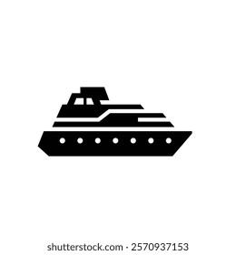 big ship yacht logo, sea transportation with minimalist style icon