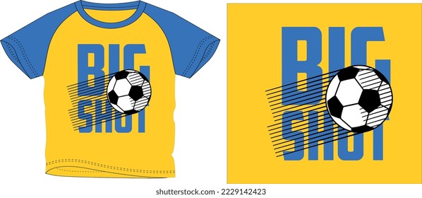 BIG SHOOT FOOTBALL t shirt graphic design vector illustration \