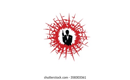Big Shoot Sticker Logo Design Illustration 