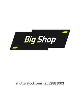 Big Shop sticker label on Black Friday. Banner template vector in trendy style. Editable graphic resources for many purposes.