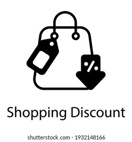 Gran icono de descuento de compra vector editable 