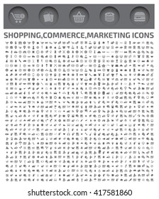 Big shopping icons,commerce icons,vector