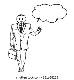 Big shoulder businessman speaking