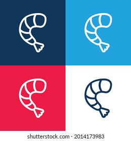 Big Shrimp blue and red four color minimal icon set