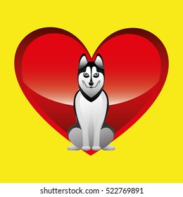big siberian husky sitting vector illustration eps 10