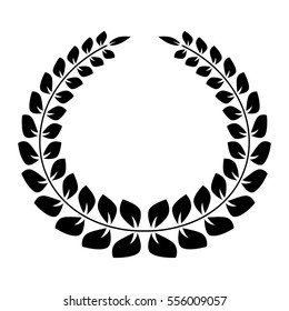 Big silhouette laurel wreath on white background vector