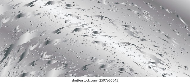 Big silver metal stage curtain and wave pattern