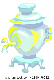 Big silver samovar vector graphics