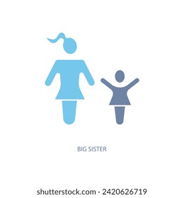 big sister concept line icon. Simple element illustration. big sister concept outline symbol design.
