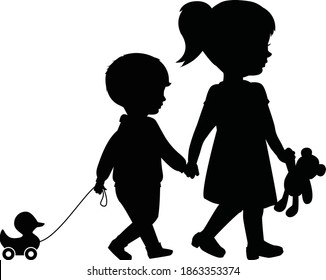 Brother sister pic Silhouette Brother Sister Hd Stock Images Shutterstock