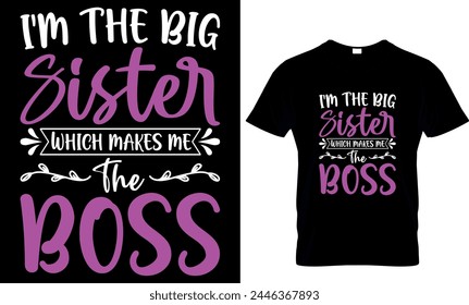  I'm the big sister which makes me
the boss t-shirt design template