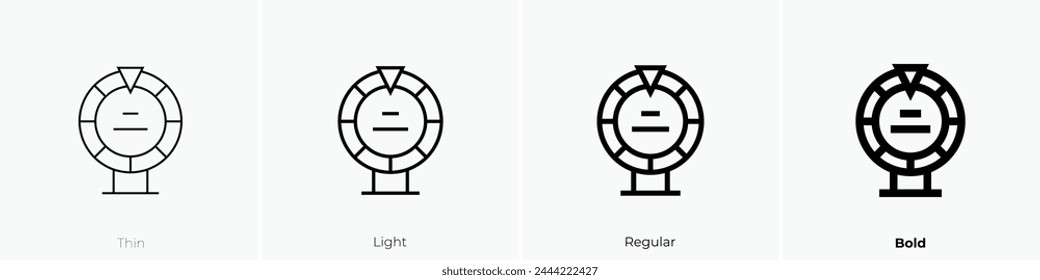 big six wheel icon. Thin, Light Regular And Bold style design isolated on white background