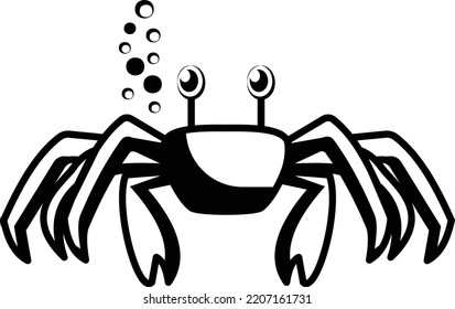 Big Size Crab Concept vector icon design, Aquascaping creature symbol, Aquarium pet Sign, Underwater animal stock illustration