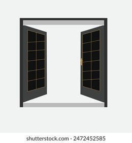 Puerta de gran tamaño aislada sobre fondo blanco