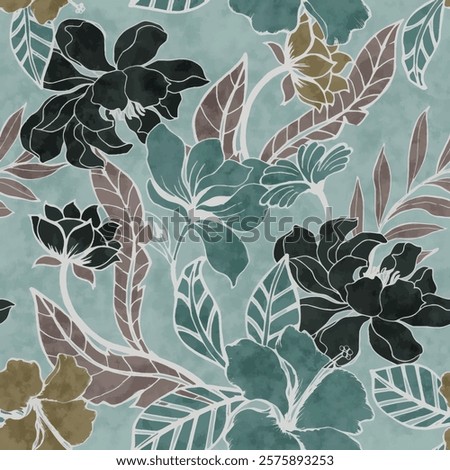 big size floral seamless design on vector formated 