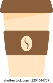 Big Size Hot Coffee Take Out Flat Vector Illustration