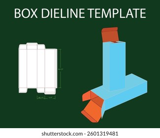 Big Size Toothpaste Box 2.8x1.5x7.5 inch Dieline Template. Design Editable Vectoe File. "Box" can be used for a variety of purposes.