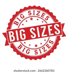 Big sizes grunge rubber stamp on white background, vector illustration
