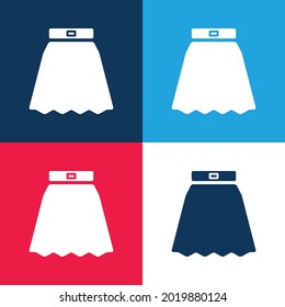 Big Skirt blue and red four color minimal icon set