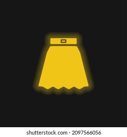 Big Skirt yellow glowing neon icon