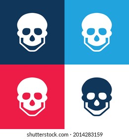 Big Skull blue and red four color minimal icon set