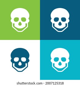 Big Skull Flat four color minimal icon set