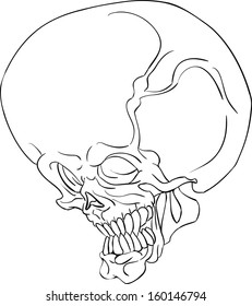 Big skull tattoo line