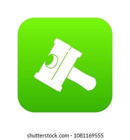 Big sledgehammer icon green vector isolated on white background