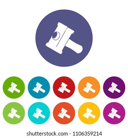 Big sledgehammer icons color set vector for any web design on white background
