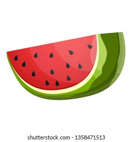 Big slice watermelon icon. Cartoon of big slice watermelon vector icon for web design isolated on white background