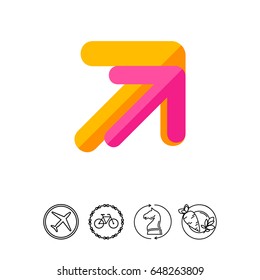 Big and Small Arrows Sign Vector Icon