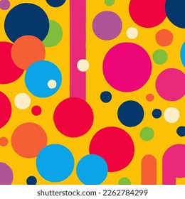 Big And Small Circles And Lines And Small Breakouts Vector Background Style. Handmade vector art.