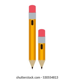 big and small design pencil with eraser