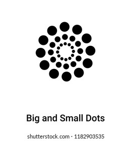 Big and Small Dots icon vector isolated on white background, logo concept of Big and Small Dots sign on transparent background, filled black symbol