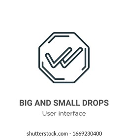 Big and small drops outline vector icon. Thin line black big and small drops icon, flat vector simple element illustration from editable user interface concept isolated stroke on white background