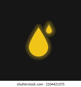 Icono de neón brillante amarillo Big And Small Drots