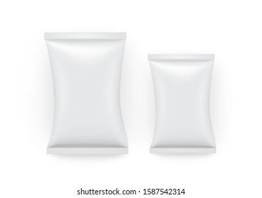 big and small empty white paper packaging isolated on white background vector mock up