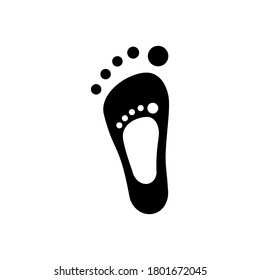 big and small foot logo. concept of new family member, first child, happy mom and dad, small first walk, baby shower celebration, care, protect life, growth of feet. flat drawing print sign on white