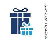 big and small gift boxes colored icon vector design good for web or mobile app