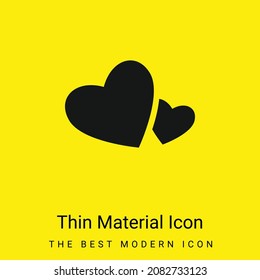 Big And Small Hearts minimal bright yellow material icon