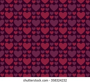 Big and small hearts wallpaper. Vector seamless pattern. Texture for web, print, valentines day wrapping paper, wedding invitation card background, textile, fabric, home decor, romantic gift paper.