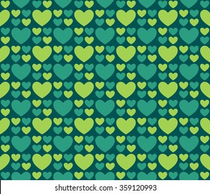 Big and small hearts wallpaper. Vector seamless pattern. Texture for web, print, valentines day wrapping paper, wedding invitation card background, textile, fabric, home decor, romantic gift paper.