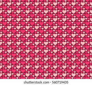 Big and small hearts wallpaper. Vector seamless pattern. Texture for web, print, valentines day wrapping paper, wedding invitation card background, textile, fabric, home decor, romantic gift paper.