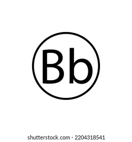 Big And Small Letter B In The Circle Vector Icon