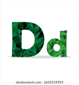 big and small letter D polygon concept