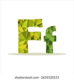 big and small letter F polygon concept