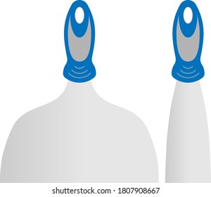 Big and small metal scraper tool vector illustration.