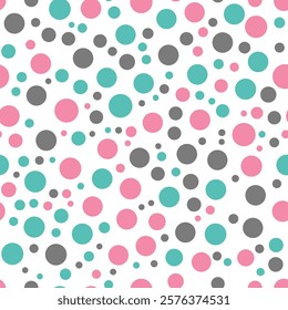 Big and small pastel seamless polka dots pattern. Seamless pattern with colorful circles. EPS Vector illustration