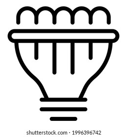 Großes Glühbirnensymbol. Umriss Große Glühbirne, Vektorsymbol für Webdesign einzeln auf weißem Hintergrund