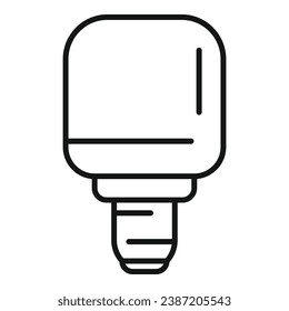 Gran vector de contorno de icono de bombilla luminosa inteligente. Buen control remoto. Luz del hogar